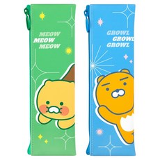 KAKAO FRIENDS Vivid 迷你扁平鉛筆盒 2件組, 春植, 萊恩, 1套