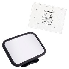 메리본 후방거울 + 햇빛가리개, 블랙, 1세트