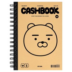 카카오프렌즈 모노톤 쓰기 쉬운 만년형 가계부, 1개, 라이언