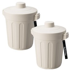 마켓플랜 음식물 강력 밀폐형 쓰레기통 1L, 아이보리, 2개