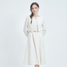 on&on 女款附腰帶成套式連身裙, 象牙白