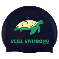 REALLYGOODSWIM Steel 游泳烏龜矽膠泳帽, 海軍藍, 1個
