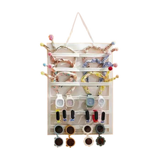 쏙쏙채움 펠트 벽걸이가 되는 가방 머리핀 벽걸이 수납품 가로형, 화이트