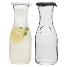 헥사 실리콘 카라페 유리물병 500ml x 2종 세트, 반투명 + 차콜, 1세트