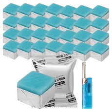 브리즈문 안전한 미니 화로 캠핑 에탄올 고체연료 30g x 30p + 미니 토치 라이터 세트, 1세트