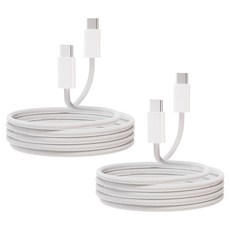 Essenceware Type-C to Type-C 粉彩系列 PD 60W 高速充電線, 白色, 2個, 2m