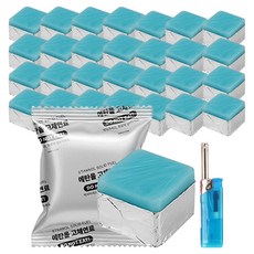 브리즈문 안전한 미니 화로 캠핑 에탄올 고체연료 50g x 30p + 미니 토치 라이터 세트, 1세트