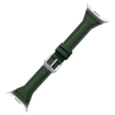 젤리타이거 스마트워치 슬림 가죽 밴드 스트랩 40 / 44 / 46mm, 포레스트그린, 1개