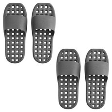 PANTONE CMYK 左右不分 PVC 防滑開口浴室拖鞋, 炭灰色, 2個