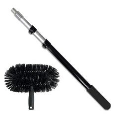 월드크린 웅거 거미줄 제거 솔 타원형 + 블랙 폴대 장대 1.4m 세트