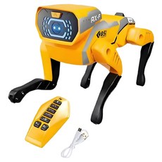 CyberDog 스마트 LED 사운드 리모컨 완구 워킹 로봇견 RC 장난감, 옐로우, 1개