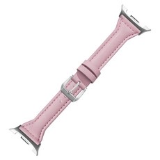 젤리타이거 스마트워치 슬림 가죽 밴드 스트랩 40 / 44 / 46mm, 베이비핑크, 1개 베이비핑크, 1개