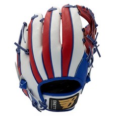 BRETT 豬皮全方位棒球手套 右投用 YPRO-25-105, 藍色 + 紅色 + 白色, 1個