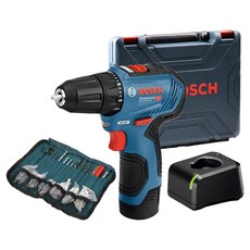 보쉬 브러쉬리스 컴팩트 충전 전동드릴 GSR 10.8V-30 + 2.0Ah 배터리 + 액세서리 100p 세트, 1세트