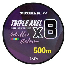 싸파 미라클 트리플악셀 합사줄 X8 2호, 오색 멀티, 1개