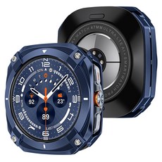 SPACE SHIELD Galaxy Watch 系列 鐵bolt 金屬 PC 防撞保護殼, 午夜藍, 1個