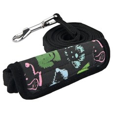 퍼피아 반려동물 코너 올오버독 캐릭터 패턴 핸들커버 리드줄 AL2311, 블랙, 1개