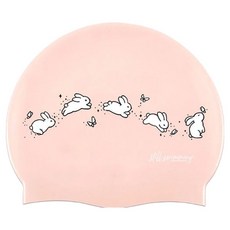 REALLYGOODSWIM Steel 游泳兔系列矽膠泳帽, 粉紅色, 1個
