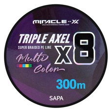 싸파 미라클 트리플악셀 8합사 낚시 합사줄, 오색 멀티, 1개