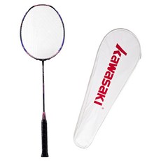 kawasaki 川崎 Tank7 白色已穿線羽球拍 紫色 + 球拍套組, 1套, SUPER LIGHT L6