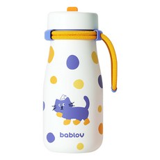 bablov 花伴森 316不銹鋼奶泡吸管保溫瓶, 牛奶泡泡糖, 1個, 620ml