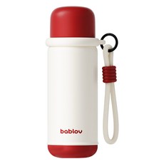 bablov 花伴森 316不銹鋼小泡筒附杯保溫瓶, 奶油櫻桃, 1個, 540ml