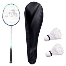 adidas 愛迪達 羽球拍 SPIELER E1 Wondersteel + 全拍套 + 羽毛球 2入組, 1套, ADBADMIN_GR1_CV1_SH2