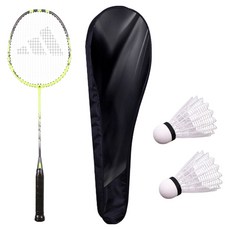 adidas 愛迪達 羽球拍 Highless Yellow SPIELER E1.1ST + 全罩式拍套 + 羽球 2入組, 1套, ADBADMIN_HY1_CV1_SH2