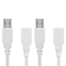 인네트워크 풀몰딩 USB3.0 연장 케이블 화이트 IN-U3MFW10, 2개, 1m