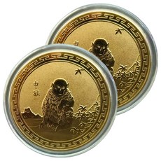 Mungudam 12生肖招財風水象徵錢幣造型室內裝飾品, 猴, 2個
