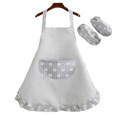 Koidream 多功能廚房家用圍裙 + 袖套組, 灰色, 1套