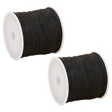 코오미 단단한 나일론 팔찌 만들기 공예용 매듭실 100m 6W0045 2p 세트, 블랙, 2개