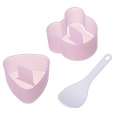 아워웍스 삼각 주먹밥틀 + 곰돌이 무스비 메이커 세트, 핑크, 1세트