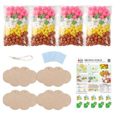 플레이콘 계절이 피어나는 나무걸이 봄 4인용 만들기 세트, 혼합색상, 1세트