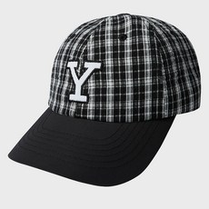yale 尼龍多色格紋Y標誌棒球帽