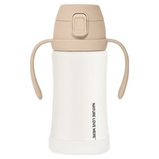 네이쳐러브메레 애니멀 프렌즈 원터치 스테인리스 빨대컵, 누디브라운, 1개, 300ml