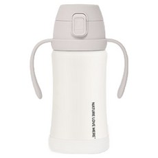 네이쳐러브메레 애니멀 프렌즈 원터치 스테인리스 빨대컵, 밀크그레이, 1개, 300ml 밀크그레이, 1개, 300ml