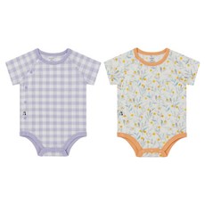 코니 신생아용 코튼메쉬 바디수트 2종 세트