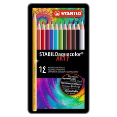 STABILO 思筆樂 AquaColor 12色色鉛筆 + 金屬盒套組, 1套