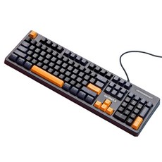 Ge-max LED 客製化 104 低噪音有線鍵盤, 黑色 + 黃色, GM-YK2100, 製造商軸