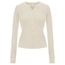 샐리 여성용 슬림 트임넥 골지 울 가디건 I6A-CCA017