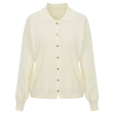 Paige Flynn 女款銀釦翻領針織開襟衫 P6ACA014C