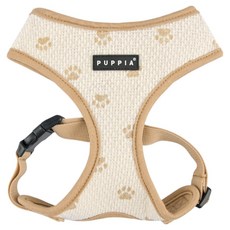 퍼피아 반려동물 포프린트 발바닥 엠보 사이즈 조절 하네스 HA2315, 베이지, 1개
