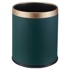 Sun&Dream 金邊按壓環客廳飯店用垃圾桶 15L, 深綠色