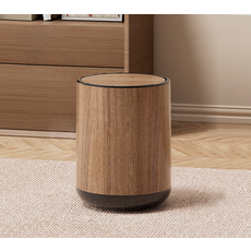 Sun & Dream 木質感性高級室內裝飾翻蓋圓筒垃圾桶, 混合色