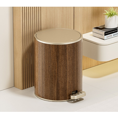 Sun & Dream 木質感性高級室內裝飾圓形垃圾桶, 混合色