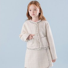 ILoveJ 兒童Le Boni蝴蝶結粗花呢短版夾克