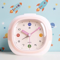 므뮤 파스텔 조명 미니 알람 탁상시계, 라이트 핑크