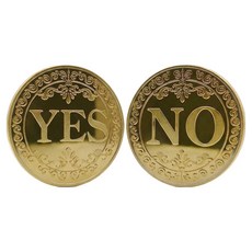 Mungudam 解決選擇障礙 是/否 決策硬幣, 金色, 2個