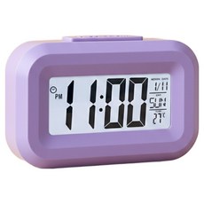 므뮤 스마트 디지털 미니 시끄러운 알람 탁상 시계, 퍼플